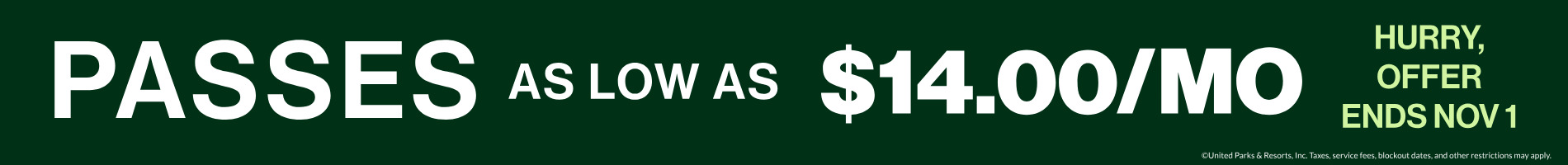 Passes as low as $14.00/mo