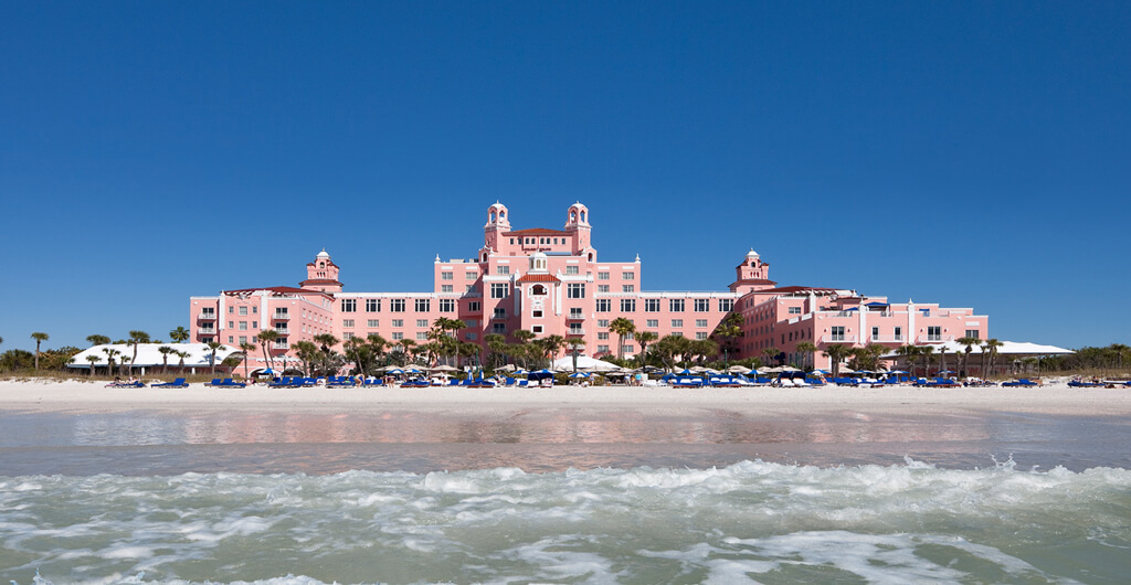 Don Cesar, a pink hotel located on the beach in Florida