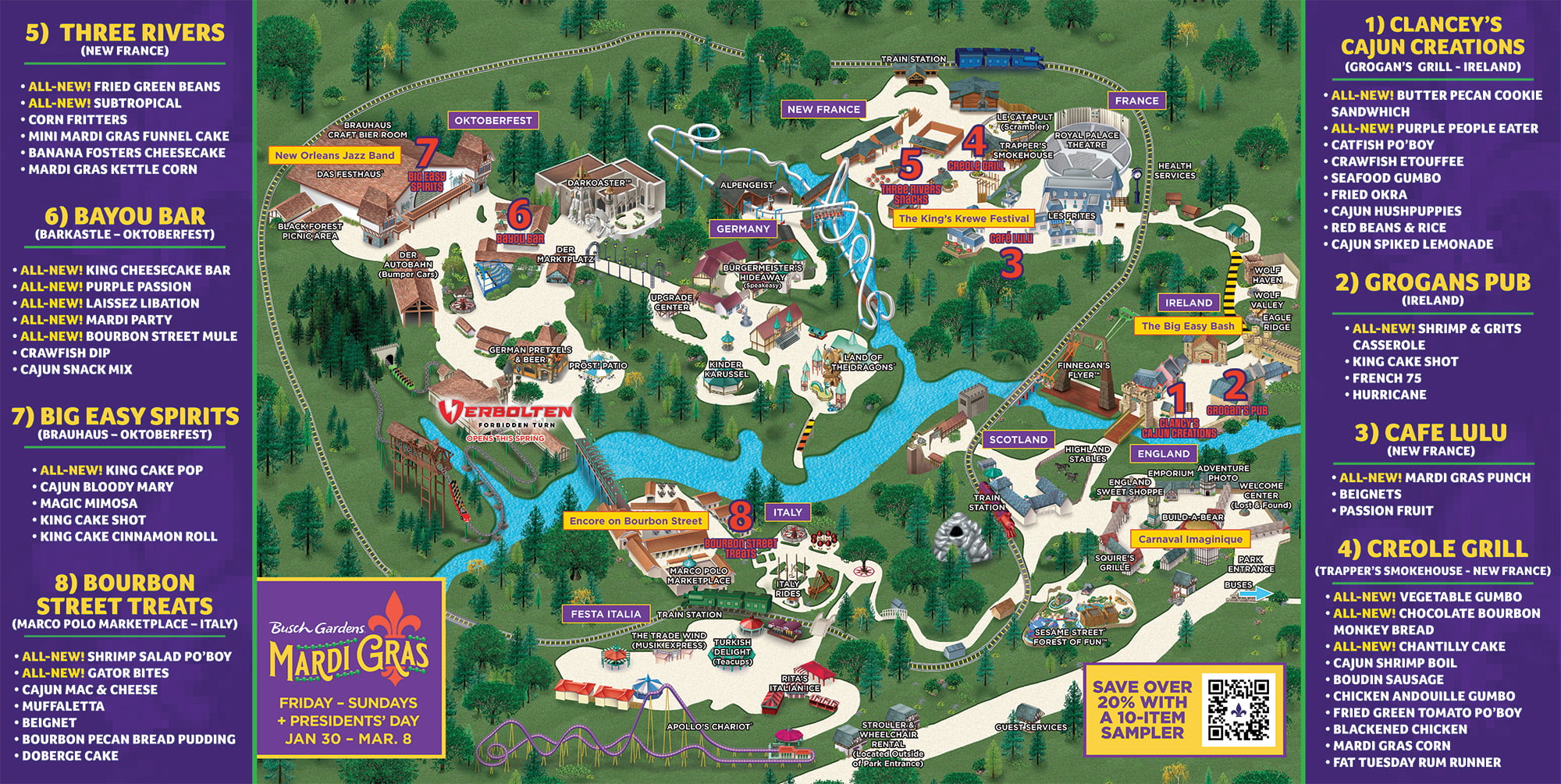 Busch Gardens Williamsburg Mardi Gras 2026 Map