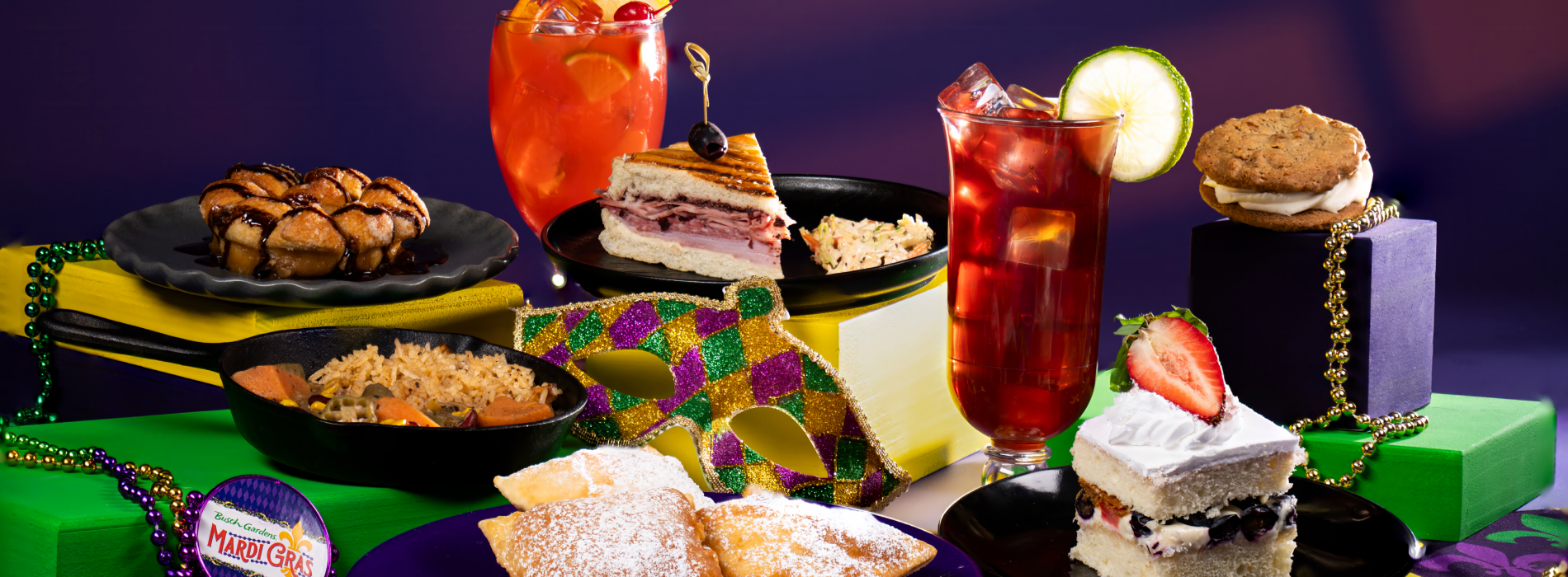 Display of Mardi Gras food