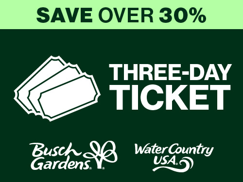 Busch Gardens Williamsburg & Water Country USA Three-Day Ticket - Save over 30%