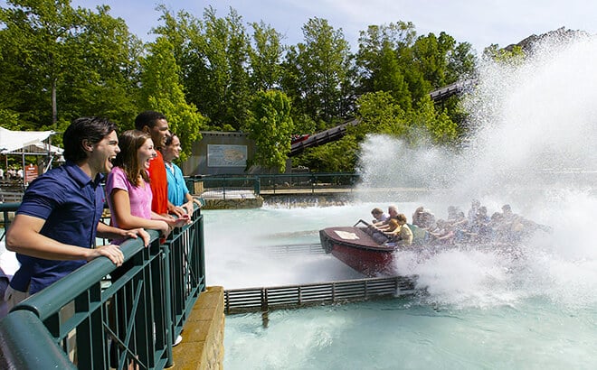 Get soaked on Escape from Pompeii's splash bridge