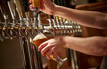 Draught beer being poured at Bier Fest