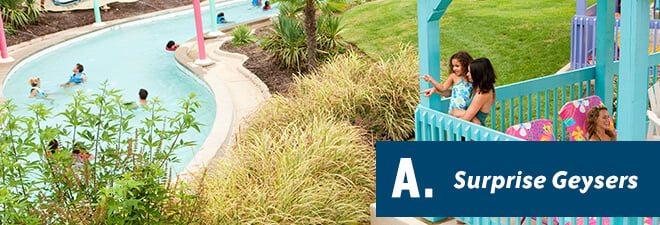 Water Country USA Quiz: Answer A - Surprise geysers