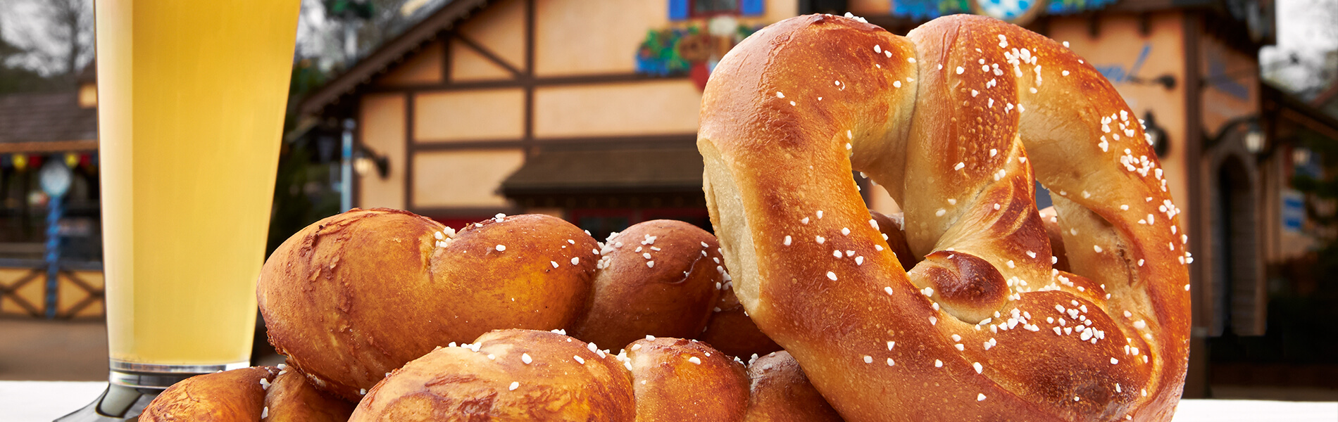 Beer and pretzels at Busch Gardens Williamsburg