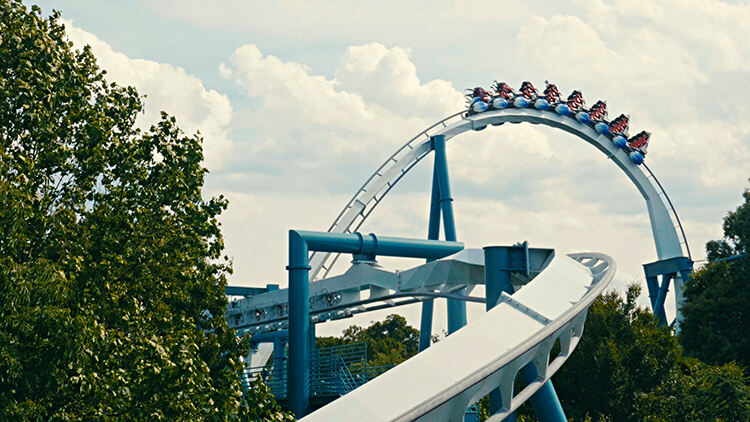 Alpengeist inverted roller coaster at Busch Gardens Williamsburg