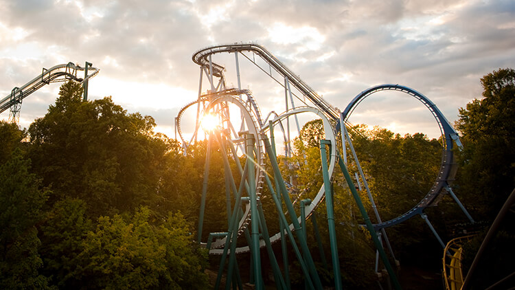 Alpengeist inverted roller coaster at Busch Gardens Williamsburg